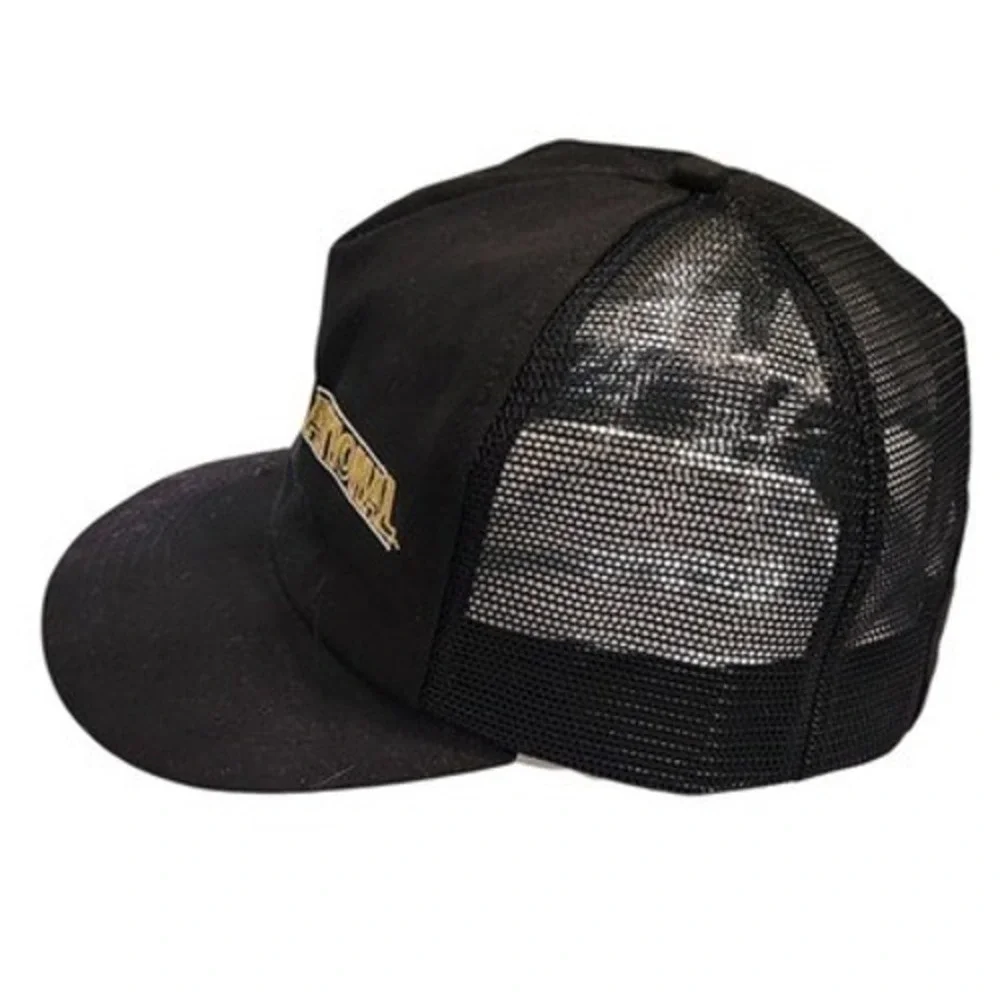 Bulldog National Black Mesh Trucker Hat Snapback Vintage Style Cap‎